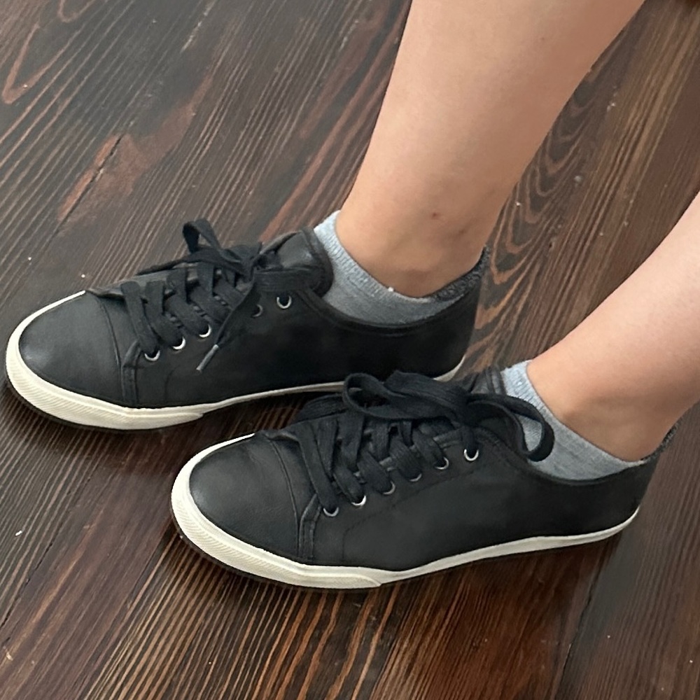 Black Leather Frye Sneakers